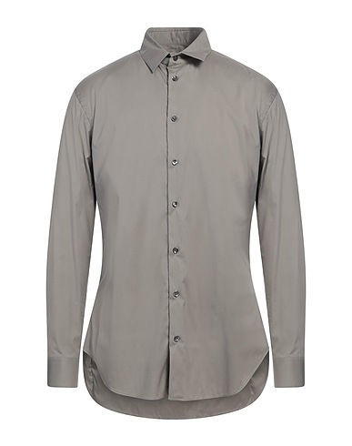 GIORGIO ARMANI Solid colour shirt Grey 75% Cotton, 21% Polyamide, 4% Elastane