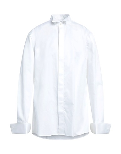 CARLO PIGNATELLI Solid colour shirt White 100% Cotton