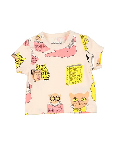 MINI RODINI T-shirt Cream 95% Cotton, 5% Elastane