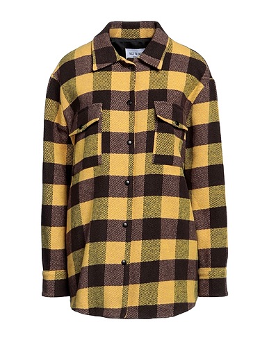 FACE TO FACE STYLE Checked shirt Mustard 90% Cotton, 10% Polyester