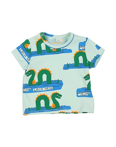 MINI RODINI T-shirt Light green 95% Cotton, 5% Elastane
