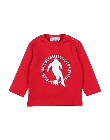 BIKKEMBERGS T-shirt Red 95% Cotton, 5% Elastane