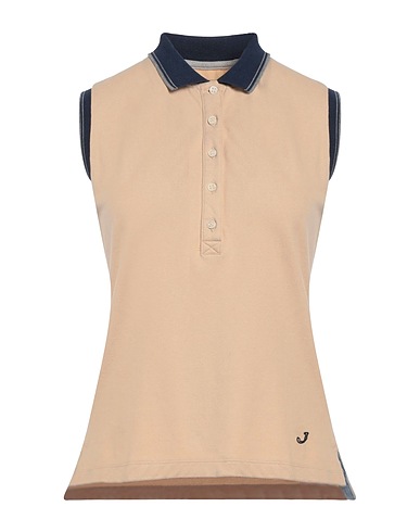JACOB COHЁN Polo shirt Beige 94% Cotton, 6% Elastane