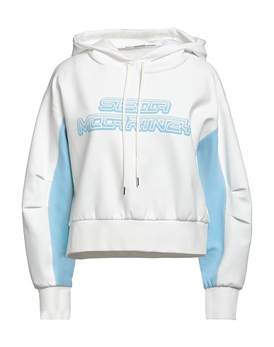 STELLA McCARTNEY Hooded track jacket  White 87% Polyamide, 13% Elastane, Cotton
