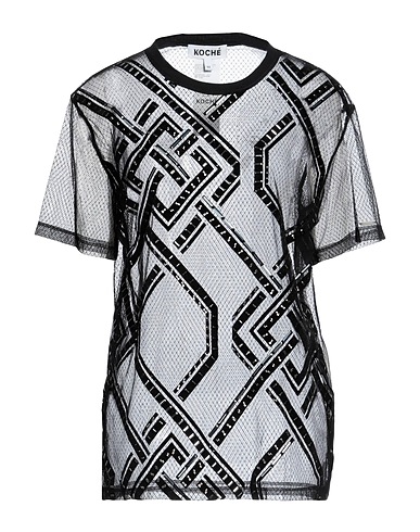 KOCHÉ Evening top Black Polyamide, Cotton, Glass, Aluminium