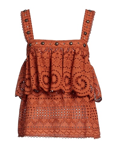 SPACE SIMONA CORSELLINI Top Brown 60% Polyester, 40% Cotton