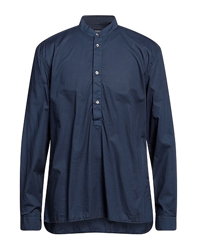 DONDUP Camicia tinta unita Blu notte 100% Cotone