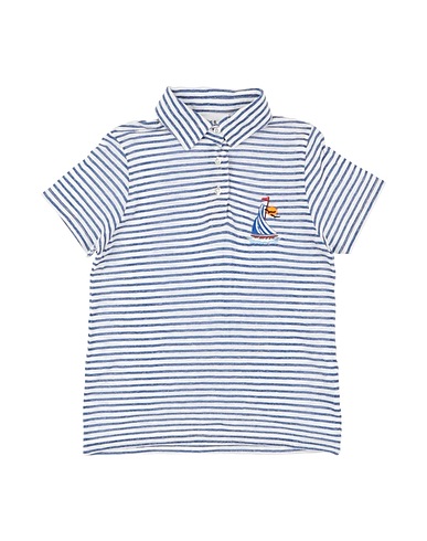 MORLEY Polo shirt Blue 44% Viscose, 30% Linen, 26% Polyester