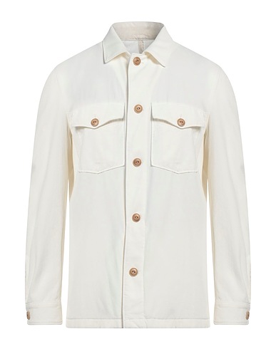 LUIGI BIANCHI Mantova Solid color shirt Ivory 100% Cotton
