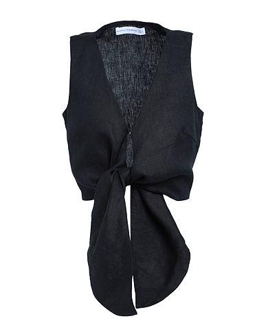 FAITHFULL Crop top DALAILA TIE TOP
 Black 100% Linen