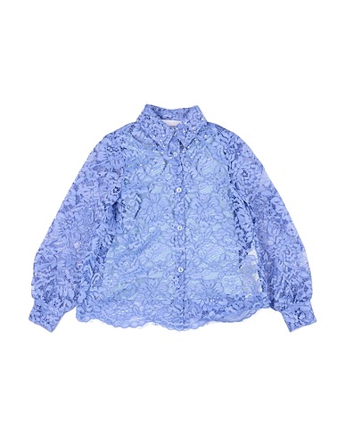 ERMANNO SCERVINO JUNIOR Patterned shirts & blouses Pastel blue 100% Polyester, Cotton, Elastane