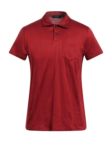 MOORER Polo shirt Brick red 100% Cotton