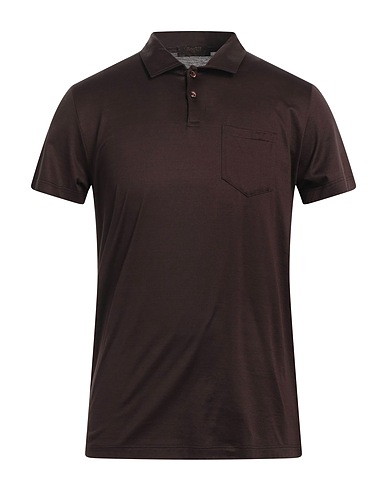 MOORER Polo shirt Dark brown 100% Cotton
