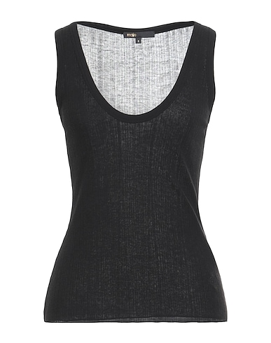 MAJE Camiseta de tirantes Negro 70% Lyocell, 30% Lana, Viscosa, Algodón