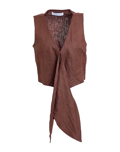FAITHFULL Crop top DALAILA TIE TOP
 Chocolate brown 100% Linen