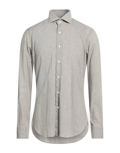 BARBA Napoli Einfarbiges Hemd CULTO Hellgrau 100% Baumwolle