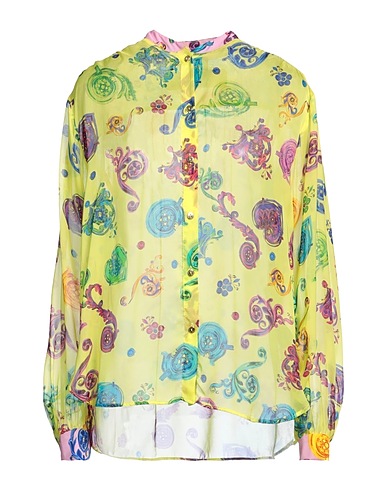 VERSACE JEANS COUTURE Patterned shirts & blouses Yellow 100% Viscose