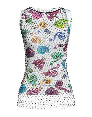 VERSACE JEANS COUTURE Top White 95% Viscose, 5% Elastane, Metallic fiber