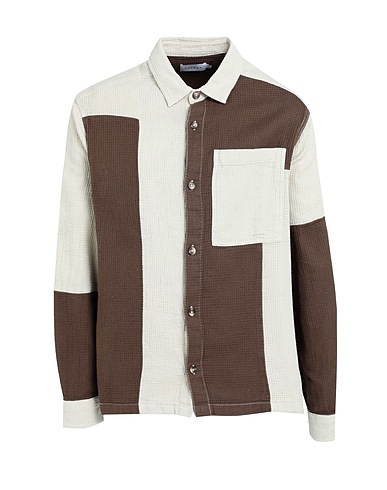 TOPMAN Patterned shirt Brown 100% Cotton