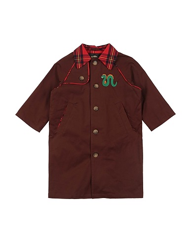 MINI RODINI Coat Dark brown 97% Organic cotton, 3% Elastane