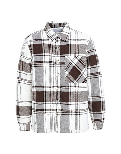 TOPMAN Checked shirt Brown 100% Cotton