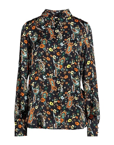 TRUE ROYAL Camicie e bluse a fiori Nero 100% Viscosa