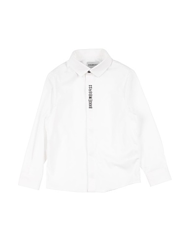 BIKKEMBERGS Patterned shirt White 97% Cotton, 3% Elastane