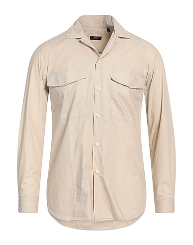 LIU •JO MAN Camicia tinta unita Beige 100% Cotone