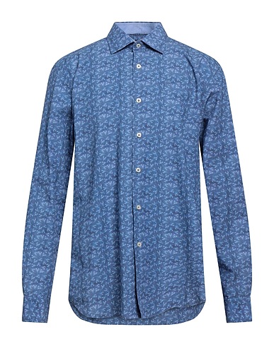 NORTH SAILS Patterned shirt Slate blue 100% Cotton