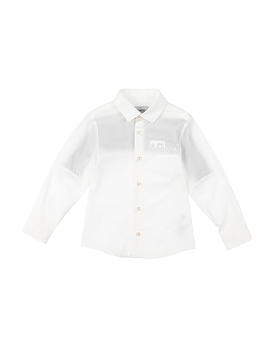 BIKKEMBERGS Patterned shirt White 97% Cotton, 3% Elastane