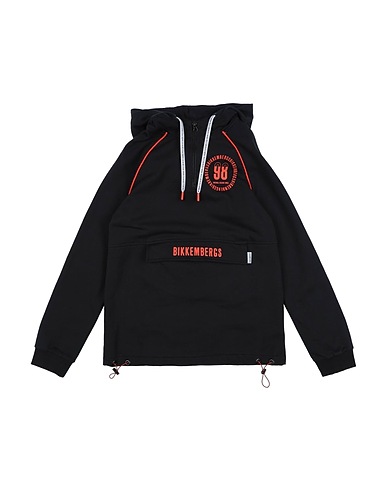 BIKKEMBERGS Hooded track jacket  Black 100% Cotton