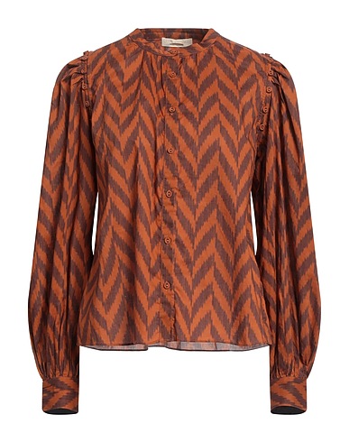 ULLA JOHNSON Hemden und Blusen mit Muster Braun 100% Baumwolle