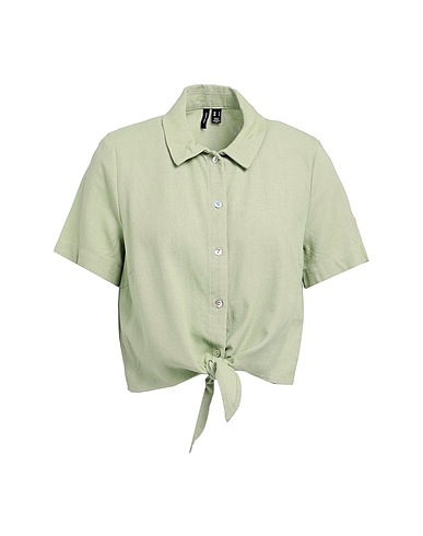 VERO MODA Solid colour shirts & blouses Sage green 55% EcoVero™ viscose, 45% Linen