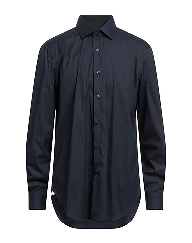 BARBA Napoli Shirts Midnight blue 78% Cotton, 18% Polyamide, 4% Elastane