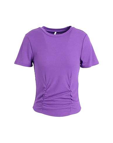 ONLY T-shirt Purple 63% Polyester, 34% Viscose, 3% Elastane