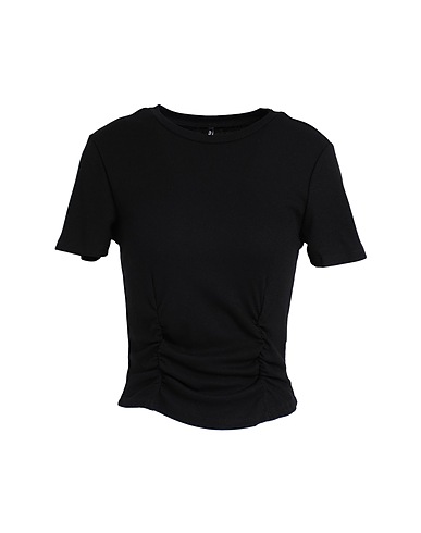 ONLY T-shirt Nero 63% Poliestere, 34% Viscosa, 3% Elastan