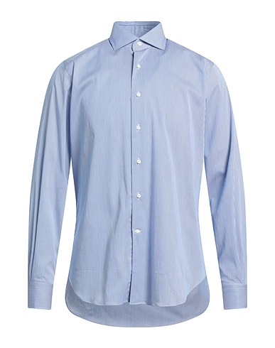 ROSATTI Striped shirt Blue 77% Cotton, 18% Polyamide, 5% Elastane