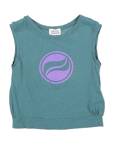 LONGLIVE THEQUEEN T-shirt Deep teal 70% Organic cotton, 30% Linen