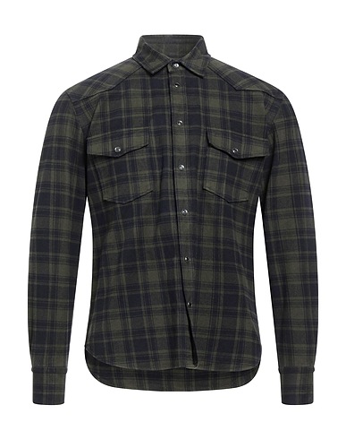 PT Torino Checked shirt Military green 100% Cotton