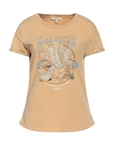 GARCIA T-shirt Light brown 100% Organic cotton