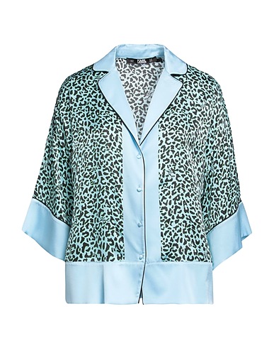 KARL LAGERFELD Patterned shirts & blouses Sky blue 51% EcoVero™ viscose, 49% Viscose