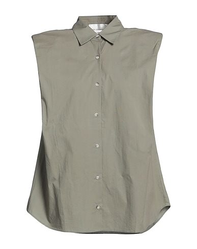 LES COYOTES DE PARIS Solid color shirts & blouses Military green 100% Cotton