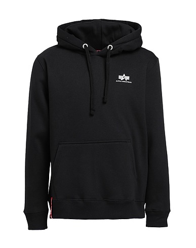 ALPHA INDUSTRIES Hooded track jacket  Black 80% Cotton, 20% Polyester