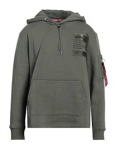 ALPHA INDUSTRIES Hooded track jacket  Military green 80% Cotton, 20% Polyester