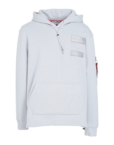 ALPHA INDUSTRIES Hooded track jacket  Light grey 80% Cotton, 20% Polyester