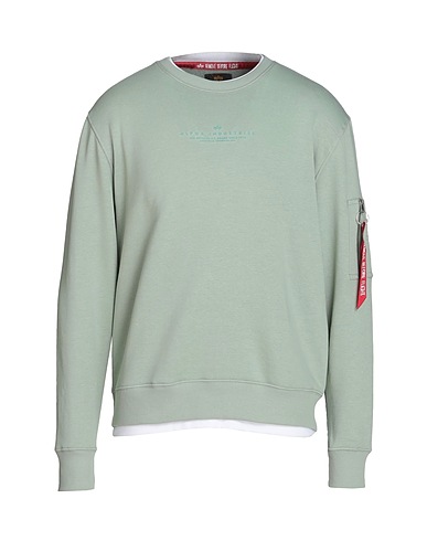 ALPHA INDUSTRIES Sweatshirt Sage green 80% Cotton, 20% Polyester