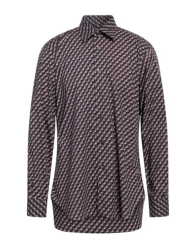 BARBA Napoli Hemd mit Muster Blau 97% Baumwolle, 3% Elastan