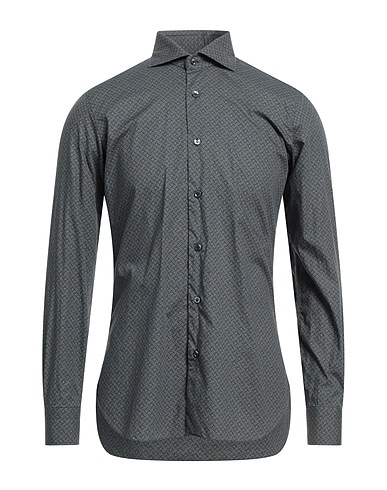 BARBA Napoli Patterned shirt Deep teal 100% Cotton
