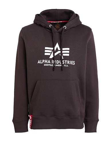 ALPHA INDUSTRIES Hooded track jacket  Chocolate brown 80% Cotton, 20% Polyester