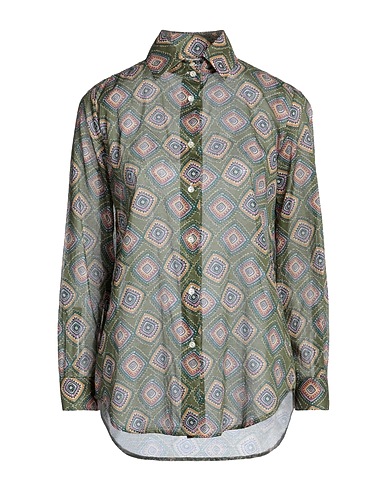 BRIAN DALES Patterned shirts & blouses Military green 100% Cotton